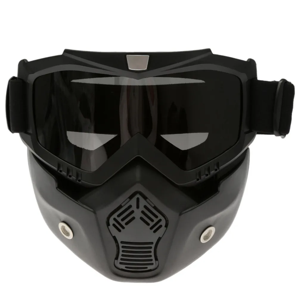 Motocross Helmet Goggles Detachable Mask Double Lens Anti fog Goggles