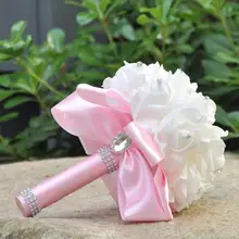 Ayicuthia романтический свадебный букет невесты или подружки невесты, Свадебные украшения цветочное Мыло свадебный букет из роз Белый сатин Holding S30