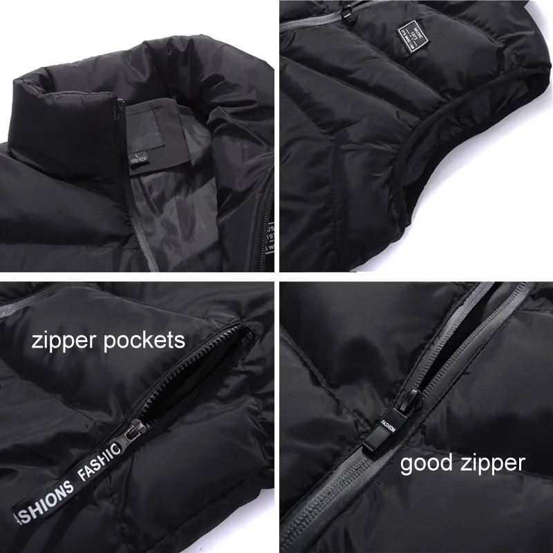 2019 Men's Spring/Winter Vest Men Sleeveless Jackets Male Waistcoat Man Padded/Down Vests Outerwear Mens Warm Vest Coat BM257