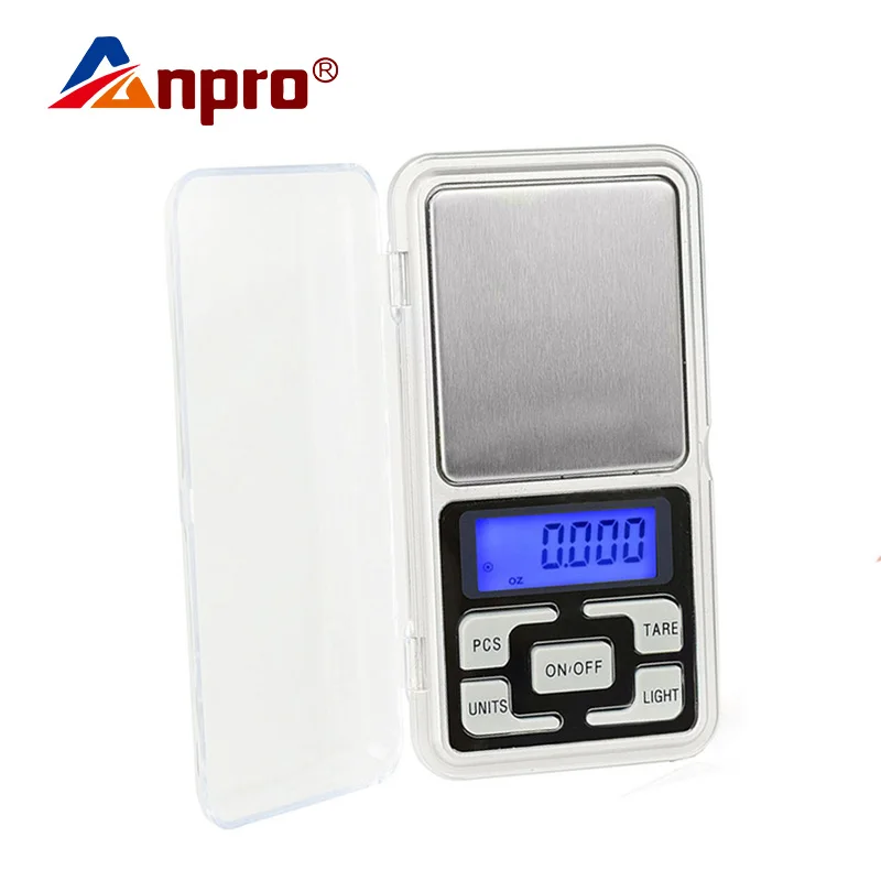 Anpro 100 г/200 г/300 г/500 г x 0,01 г/0,1 г мини карманные цифровые весы из нержавеющей стали ювелирные весы грамм электронные весы