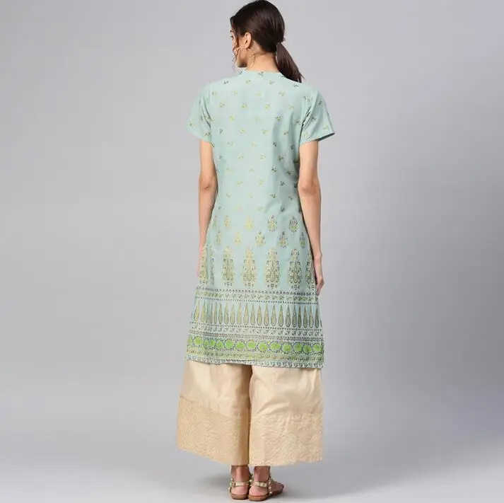 Индийский женский традиционный этнический костюм с принтом, хлопковый топ с коротким рукавом, весенне-летнее платье для путешествий, красивый танцевальный Топ Bluce