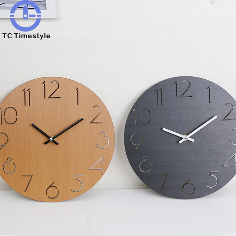

Creative Wall Clock Living Room Minimalist Modern Home Round Personality Silent Garden Pine Solid Wood Dedicated Fashion