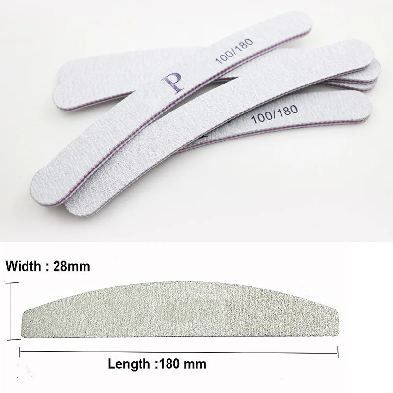 

5 PCS/Set Professional Nail Files 100/180 Grit Nail File Buffer Block Nail Art Sanding Buffer Files For Manicure Gel Nails Tools