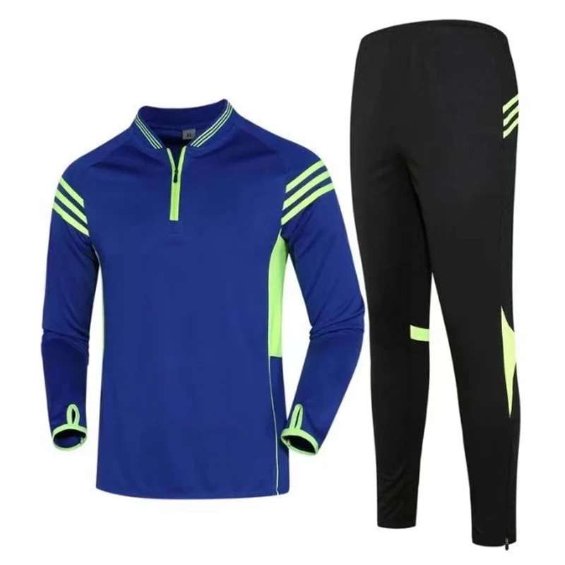 

Sportswear Soccer Tracksuit Survetement Men Women Kids Football Kits Soccer Jerseys 2017 Sets Running Training Suit+zipper Pants