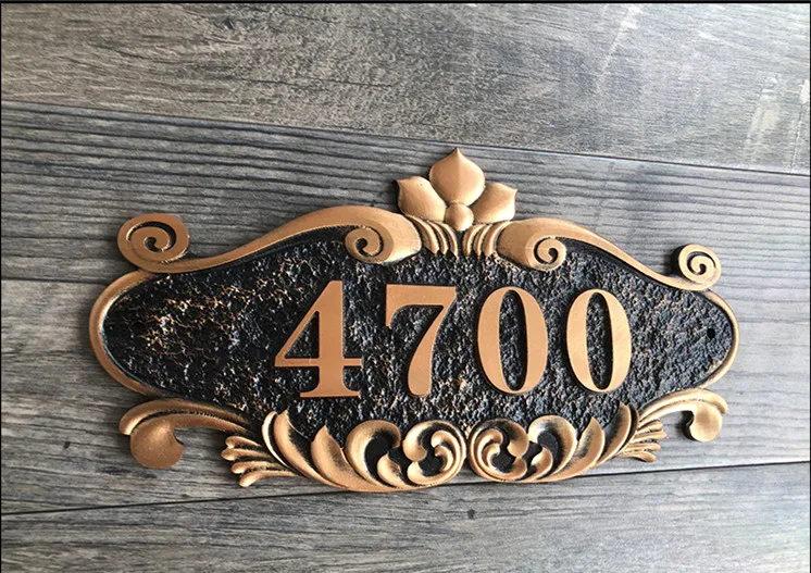 

Gate Number Custom-made Apartment Villa door plate House Number European style Door Sign,plates Any Letters, Symbols Hotel
