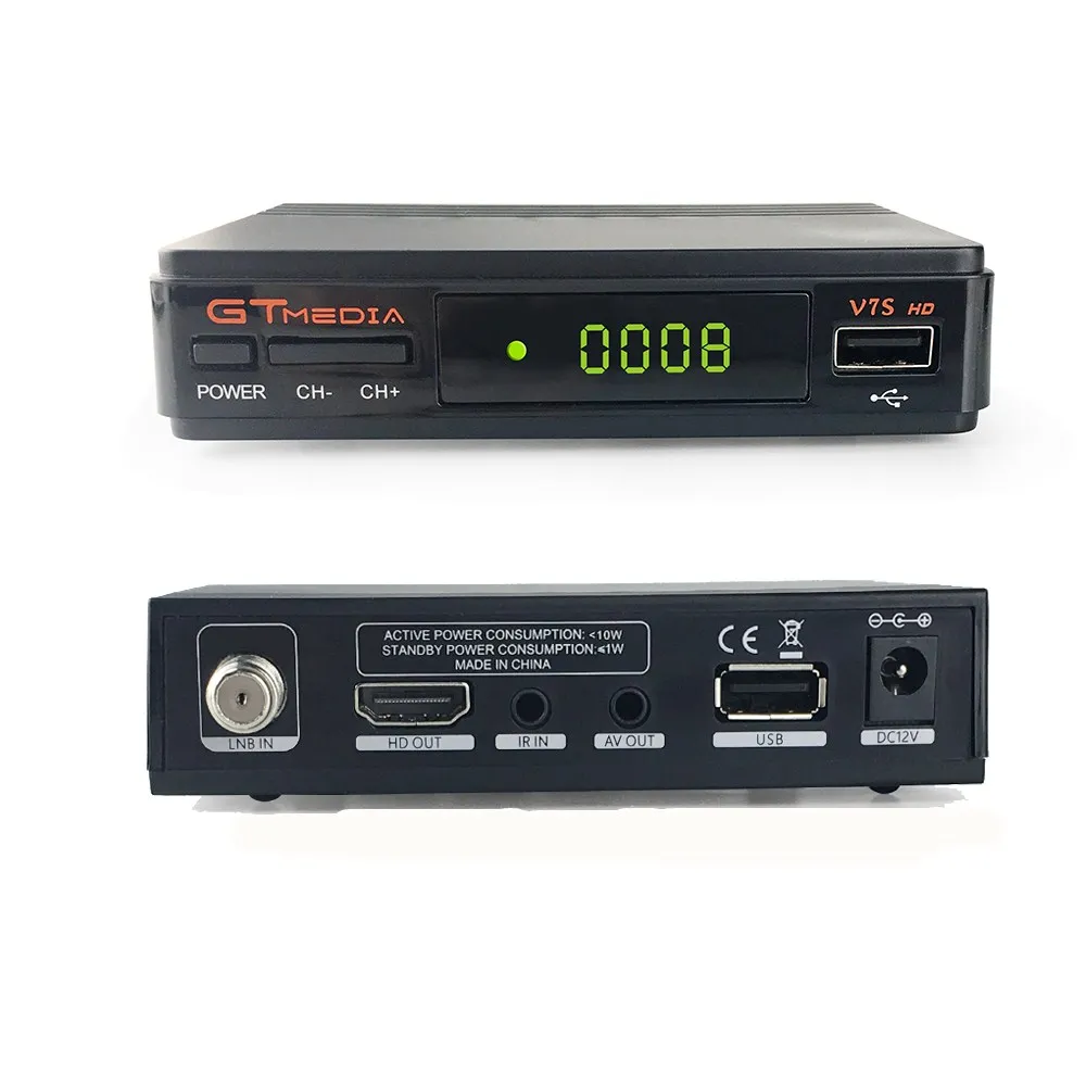 Hot sale Satellite TV Receiver Gtmedia V7S HD Receptor Support Europe Cline for Spain DVB-S2 Satell