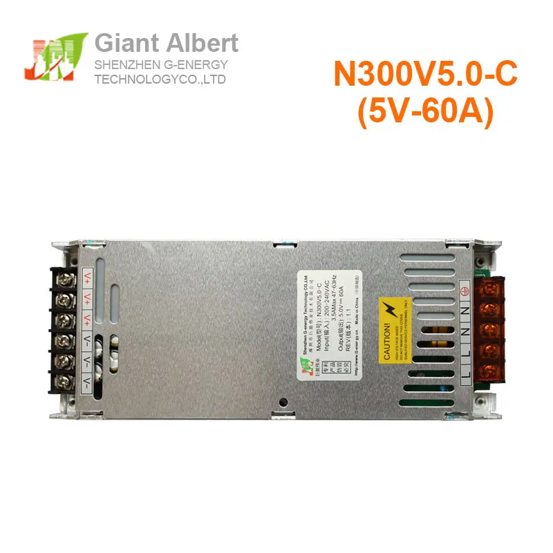 

N300V5.0-C slim 5V 60A 300W led video display power, size 212*83*30mm 300W led screen switching power