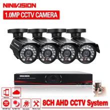 Video Surveillance Security Camera CCTV System Kit 8 Channel 1080N 720P CCTV DVR NVR AHD DVR 4pcs 1.0mp HD bullet outdoor Camera