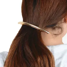 Большие заколки для волос женские модные заколки для волос металлические позолоченные/посеребренные простые трубка дугой заколки для волос аксессуары для волос 1 шт