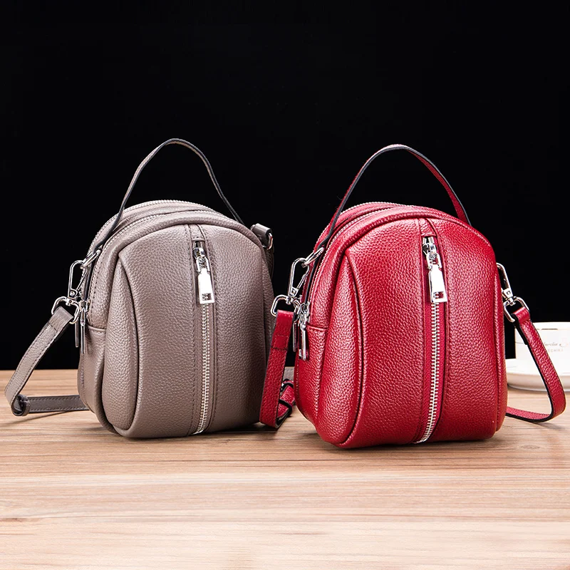 CICICUFF новые женские сумки через плечо из натуральной воловьей кожи маленькие сумки через плечо для женщин мини сумка-мешок красная