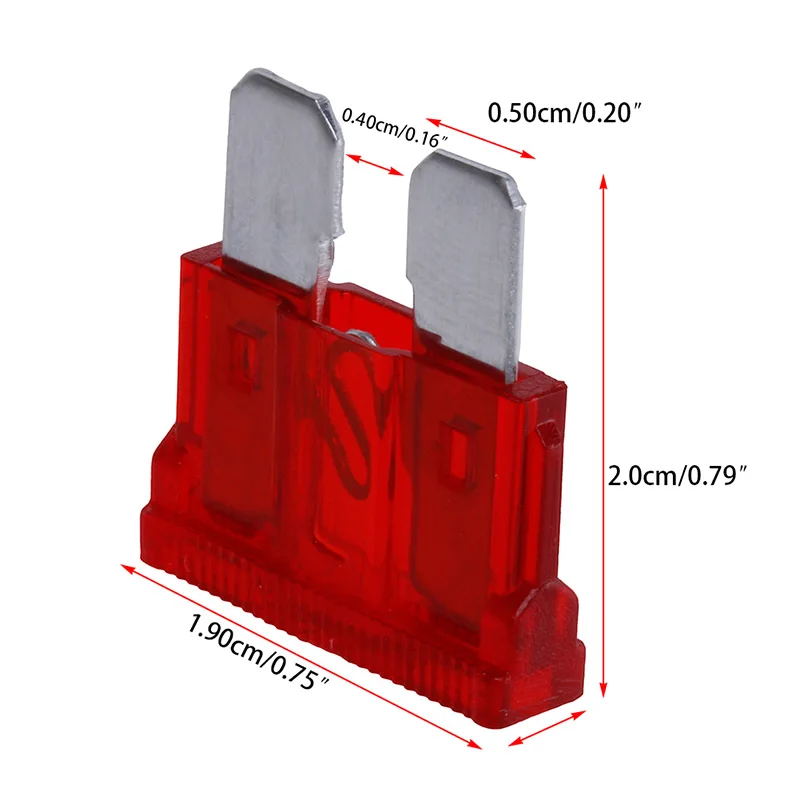 10 шт. 10 ампер лезвия предохранители Стандартный Красный 10 А плоский предохранитель автомобиль велосипед мотоцикл фургон авто