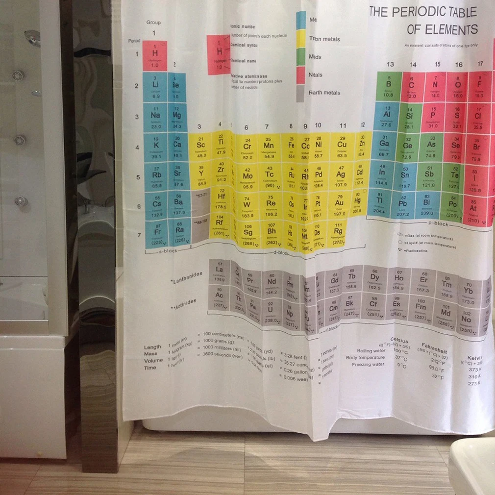 Химическая Таблица в полоску полиэстер 1,8 м длинная ткань для ванны взвешенная занавеска для душа Теория Большого Взрыва Шелдон же занавеска