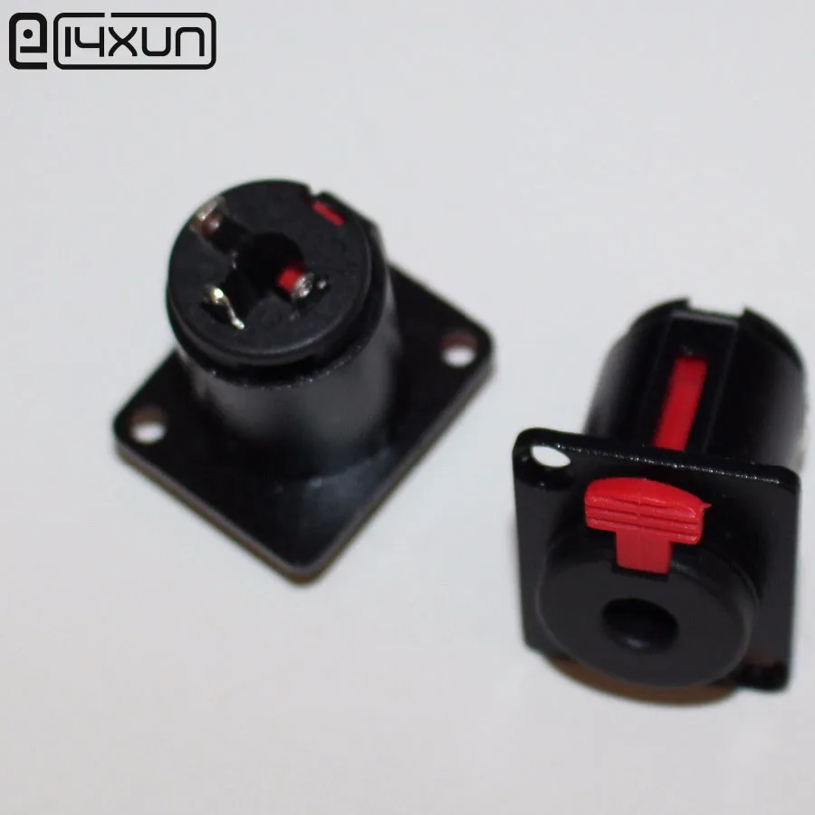 

20pcs/lot 3 Pole 6.35mm 1/4" Female Jack Panel Chassis Lock Socket Black Audio Connector