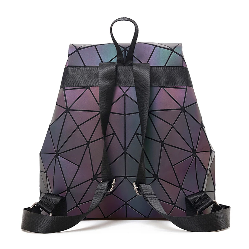  New Women Laser Luminous Backpack Mini Geometric Shoulder Bag Folding Student School Bags For Teena - 33038363937