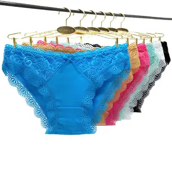 

Pack of 84 Lace Trim Cotton Panties Solid Color Lady Underpant Women Short Brief Underwear Hot Girl Pant Sexy Lingerie Wholesale