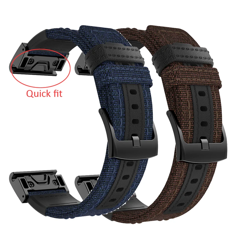 

26mm Quick Fit Woven Nylon Sweatproof Watch Band Strap for Garmin Fenix 5X /5X Plus/Fenix 3/3 HR/D2 Bravo Charlie/MK1 Wristband