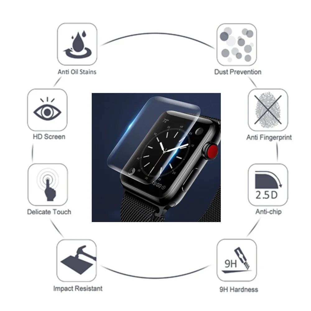 3D гидрогель прозрачный ПЭТ Экран защитная пленка 44/40/42/38 мм часы Защитная пленка для экрана для Apple часы серии 4/3/2/1
