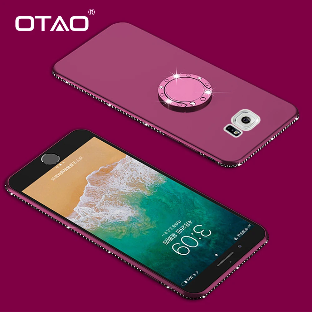 Чехол OTAO с 3D алмазным магнитом для Samsung S8 S9 Plus S7 S6 Edge чехлы из ТПУ Note 8 9 A6 A5 A7 J6 2018 J5 J7