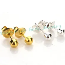 Стиль серьги пирсинг серьги-гвоздики пистолет 4 мм Золотой Серебряный цвет конус получить уши пирсинга инструмент для пирсинга комплект круглый