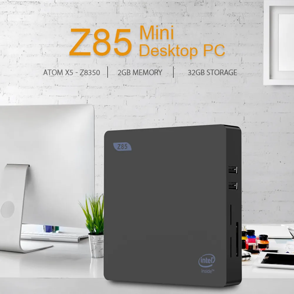 Большая распродажа Настольный wit Z85 настольный мини ПК 2 Гб ОЗУ + 32 ГБ Intel Atom X5 Z8350