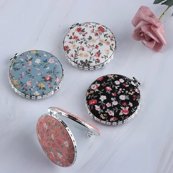 

Random Color!1pc Portable Mini Vintage Makeup Mirrors Compact Pocket Floral Mirror Two-side Folding Make Up Mirror Cosmetic Tool