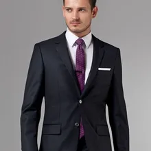 Мужской официальный смокинг для свадьбы одежда жениха Черный портной костюм