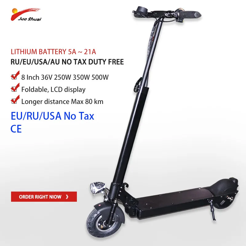 Sale 36V 250W-500W Electric Scooter 21AH Lithium Battery 8" Motor Wheel Adult kick e scooter No tax folding patinete electrico adulto 1