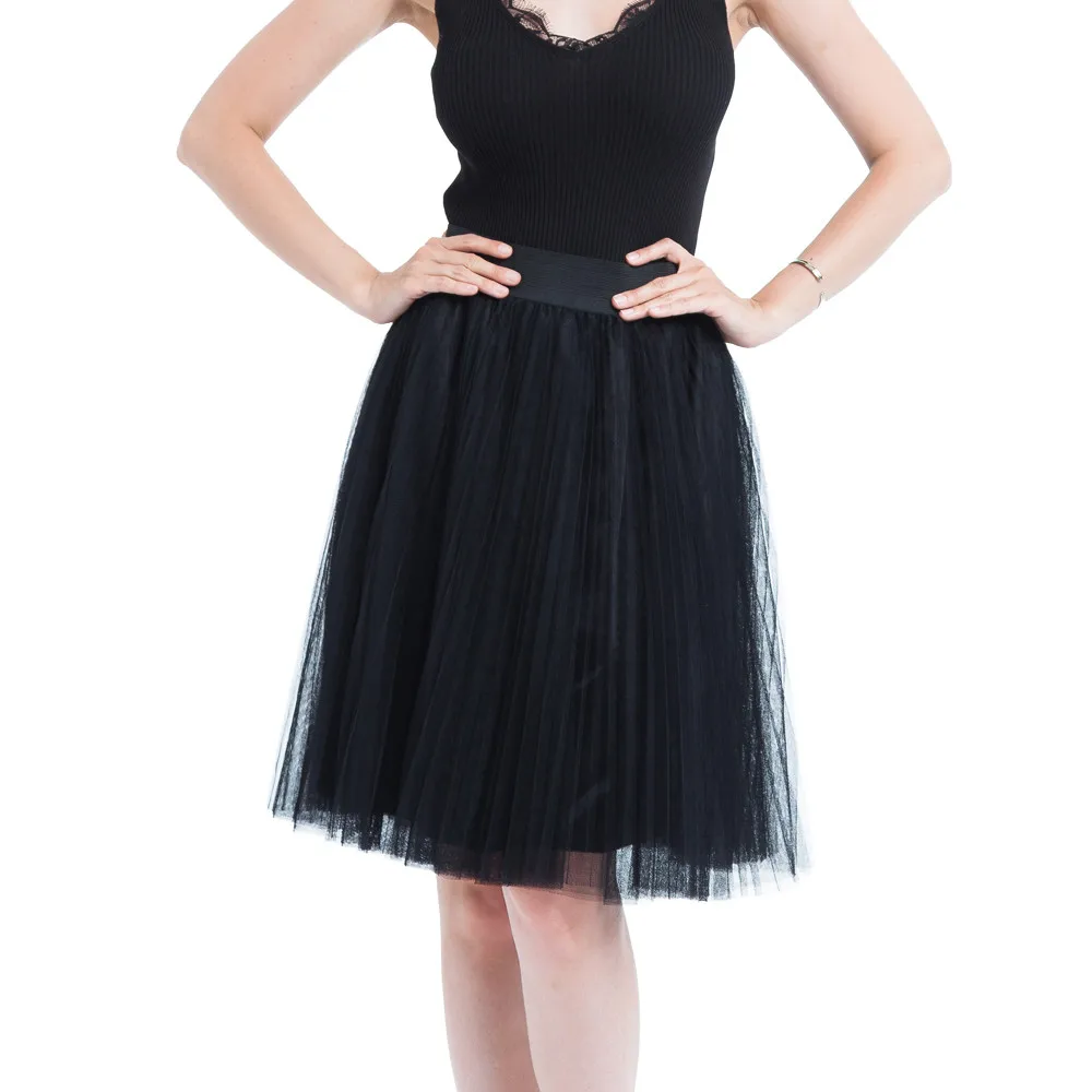 Summer Women Tutu Mesh Skirt New Arrival Long Maxi Full Length Skirt Party Wedding Prom Elastic Waist Princess Tulle Skirts