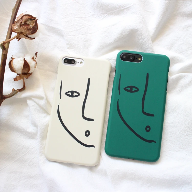 

Abstract line pattern hard Cases for iphone 7 7Plus face portrait hard plastic Case For iphone X 6 6s 6splus 8 8Plus