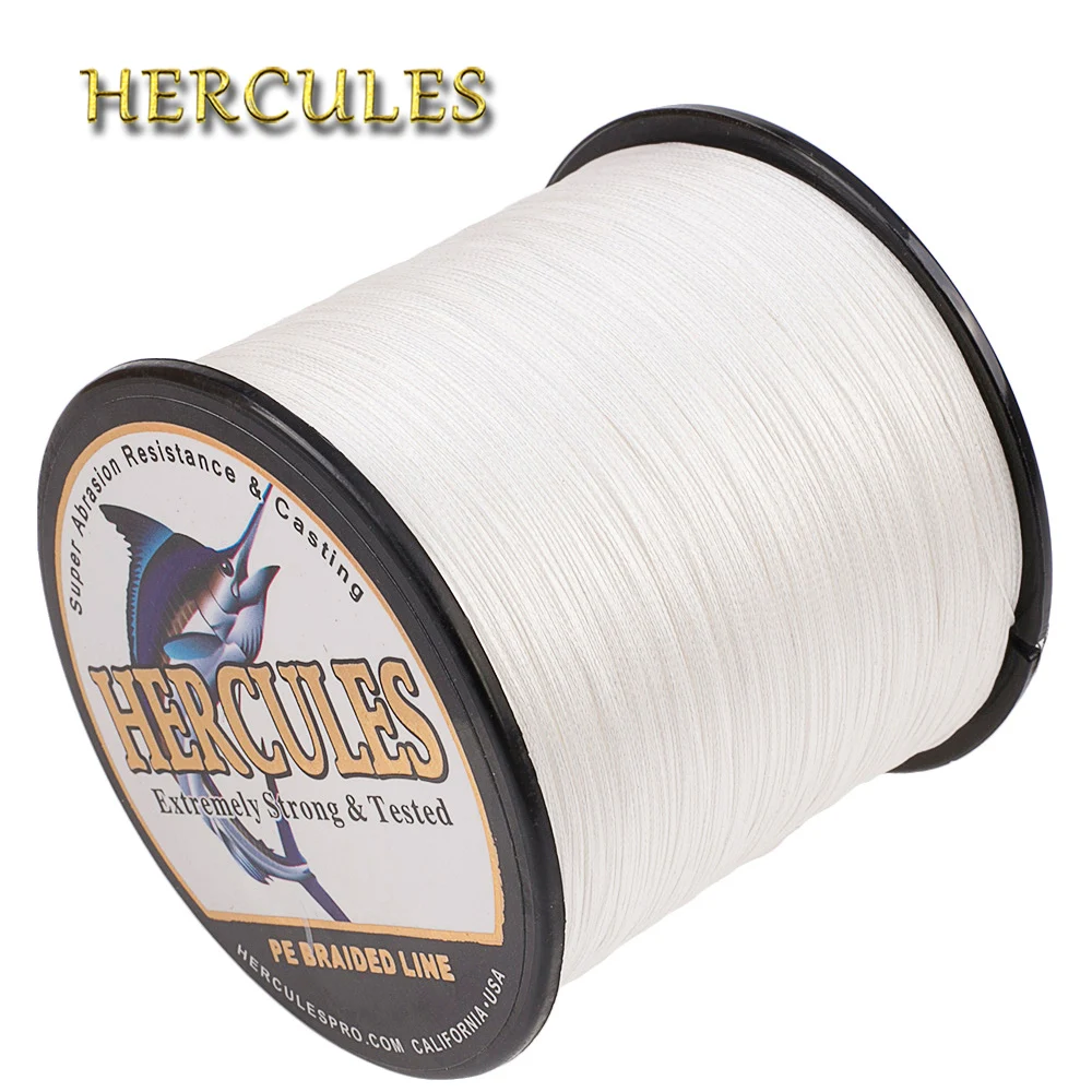 Hercules плетеная леска для ловли карпа 10-300 фунтов многофиламентная 100 м-2000 м Pesca белый шнур PE 8 нитей Экстремальная прочность