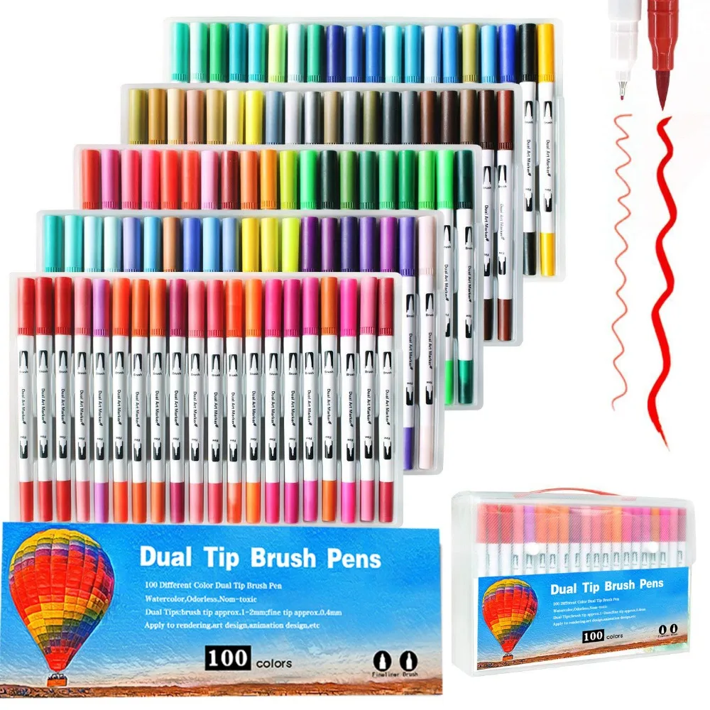 

markers for drawing Pen Painting highlighter Marker Dual Tip Art Marker Watercolor Drawing Dual Brush Pen Fineliner