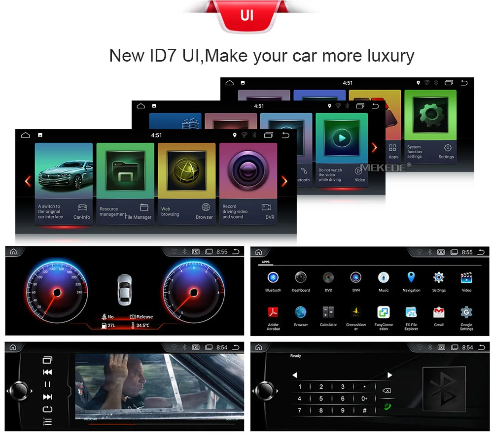 Excellent IPS ID7 PX6 6cores Android 8.1 System Car GPS Navi Radio For BMW 5 Series F10 F11 2011-2017 With BT DVR SWC WIFI Stereo 2+32G 36