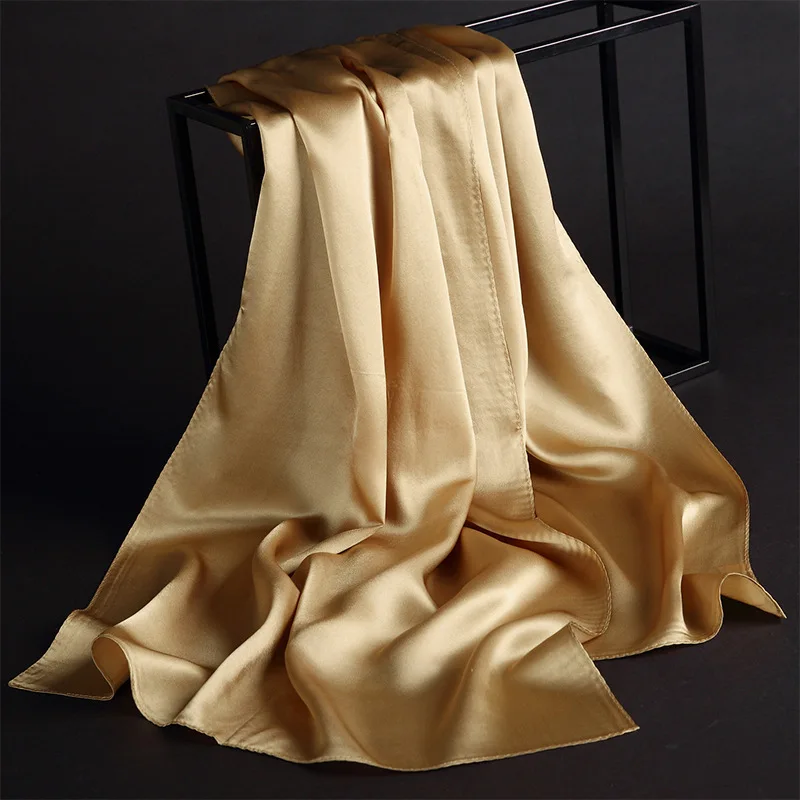 

[DANKEYISI] 2017 New Arrival 14m/m 100% silk scarf Summer Pure Color Scarves Women,Lxury Band Scarf Top Quality Shawl,Hijab