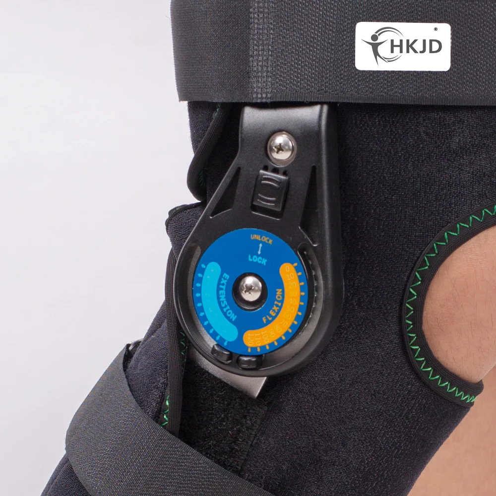 ROM Patella Knee Braces Support Pad Orthosis Belt Hinged Adjustable Short Knee joint lateral stability Prevent 2