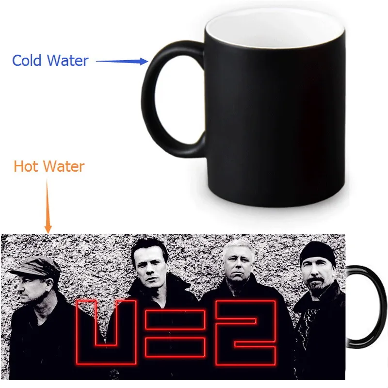 Пользовательские U2 рок-группы кофе молочный чай Морфинг кружки