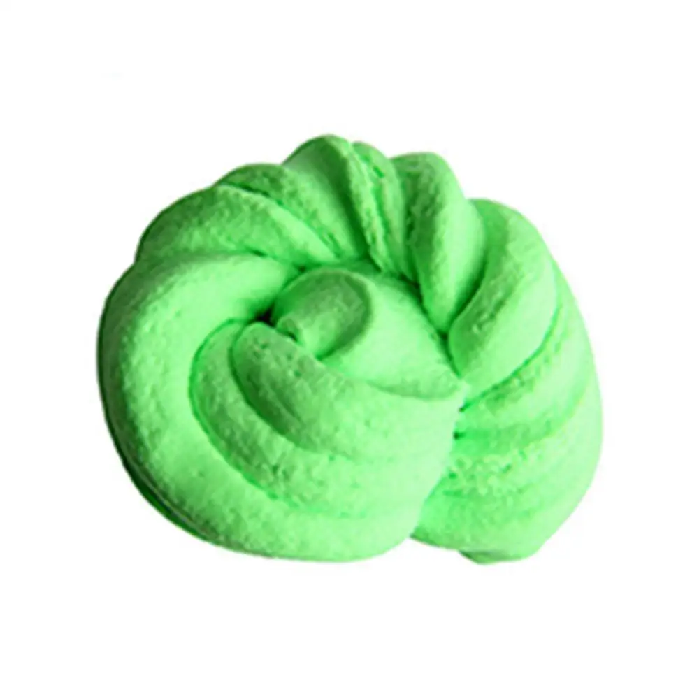 Пушистая пена слизь глина принадлежности для мячей DIY легкие мягкие хлопковые шармы слизь набор для фруктов облако ремесло антистресс детские игрушки - Цвет: Зеленый
