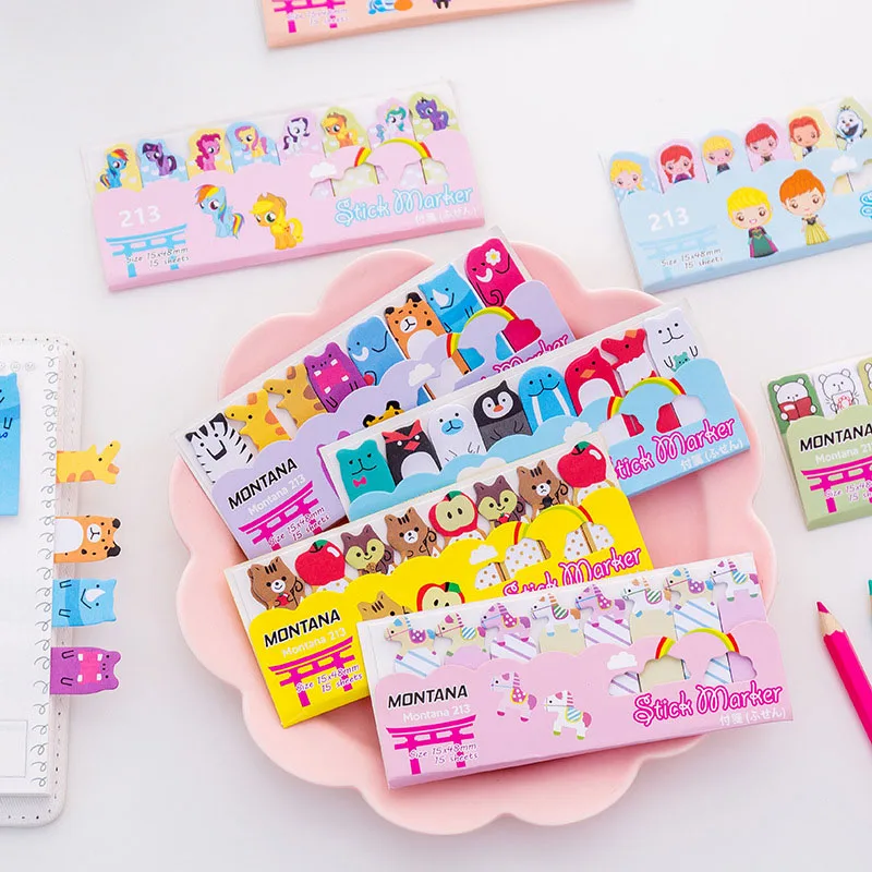 

Cute Kawaii Cartoon Animal Finger Unicorn Memo Pad N Times Sticky Note Paper Korean Stationery Cat Planner Sticker School Office