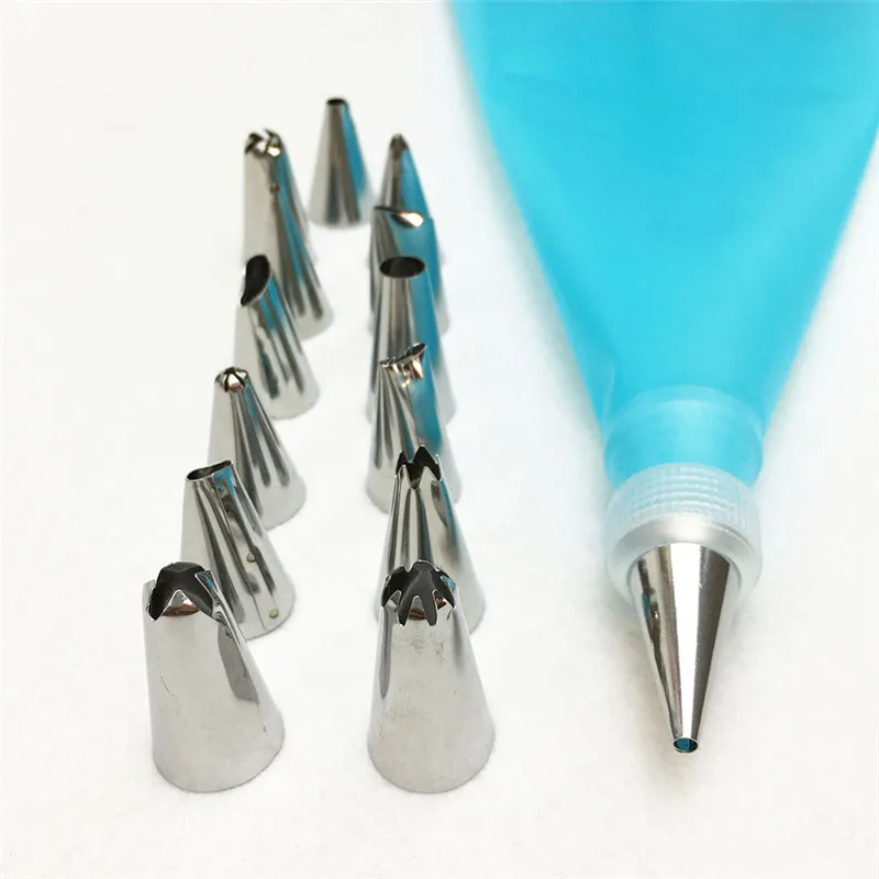 16 Pcs/Set Silicone Icing Piping Cream Pastry Bag Stainless Steel Nozzle Pastry Tips Converter DIY Cake Decorating Tools Set Rat 16 Pcs/Set Silicone Icing Piping Cream Pastry Bag Stainless Steel Nozzle Pastry Tips Converter DIY Cake Decorating Tools Set Rat