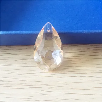 

Gold Champagne Light Decor 38mm 10pcs Chandelier Prisms Parts Crystal Almond Tear Drop Pendants Hanging Home/Wedding Decoration