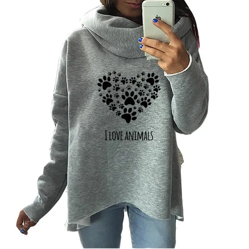 

Dropshipping 2019 New Arrivals Fashion Print Tops Sweatshirt Femmes Hoodies Women Vegan Casual Print Cotton Cute