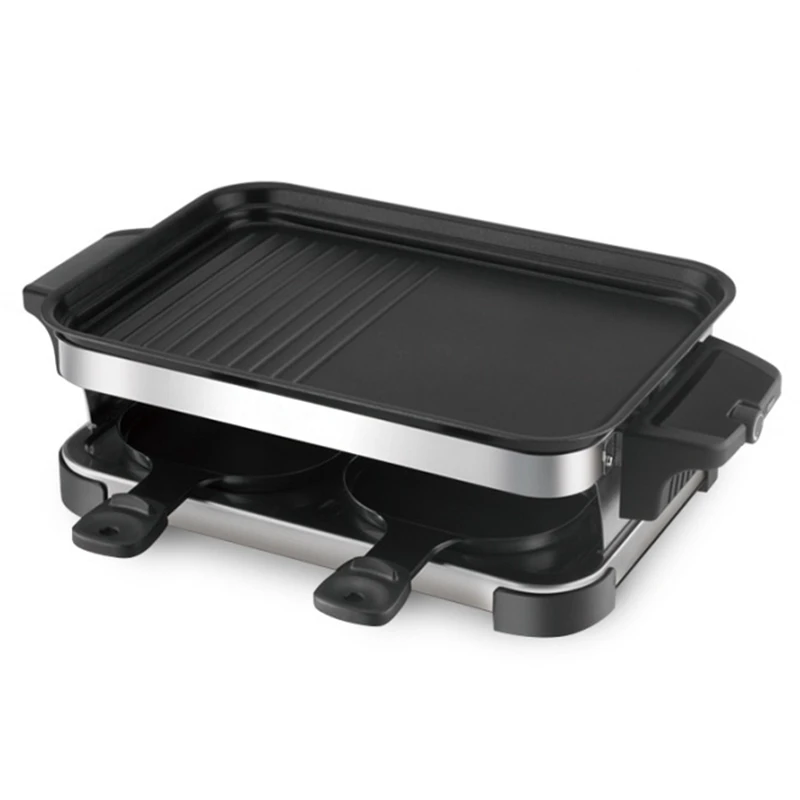 

DMWD 2 Layer Electric Barbecue Oven 220V Smokeless Roasting Pan Breakfast Egg Frying Griddle For 3-5 People Party BBQ 1300W