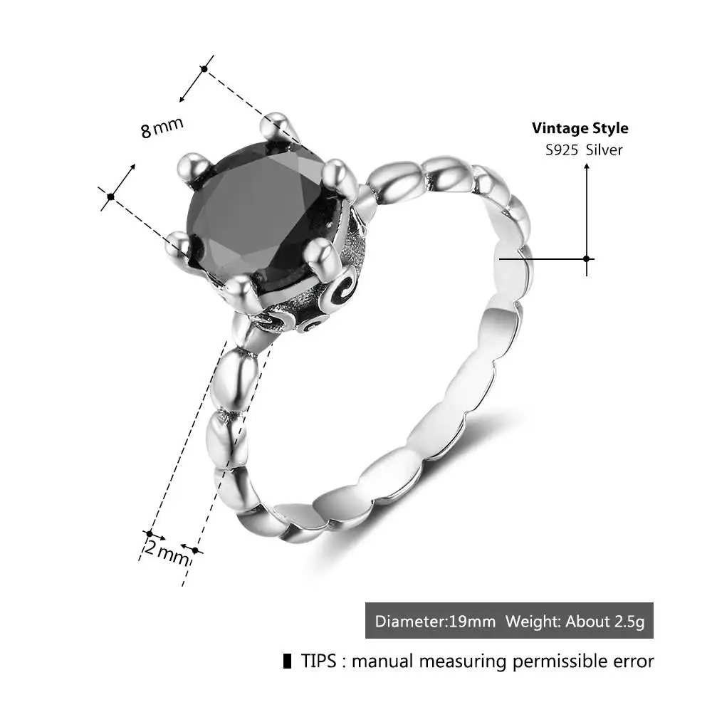 Черный CZ кубический цирконий женские кольца твердое кольцо из стерлингового серебра 925 женское кольцо на палец бренд ювелирные украшения(Lam Hub Fong