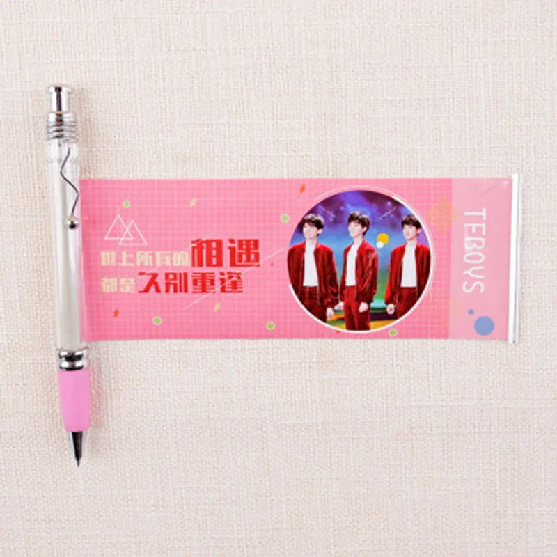

1PCS KPOP TFboys JACKSON ROY CARRY Pull Pen 0.5mm Ballpoint Pen Gel Pens Office School Students LX230