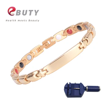 

EBUTY Gold 314L Steel Bracelet for Women Fashion Health Jewelry Energy Bangle Magnetic Therapy Power Wristband