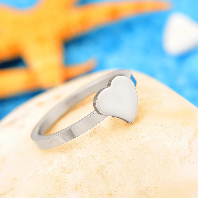 Fashion Unique Design Double Love Silver/Gold Color Wedding Women Rings For Couples Stainless Steel Best Friend Gift Baoyan N5