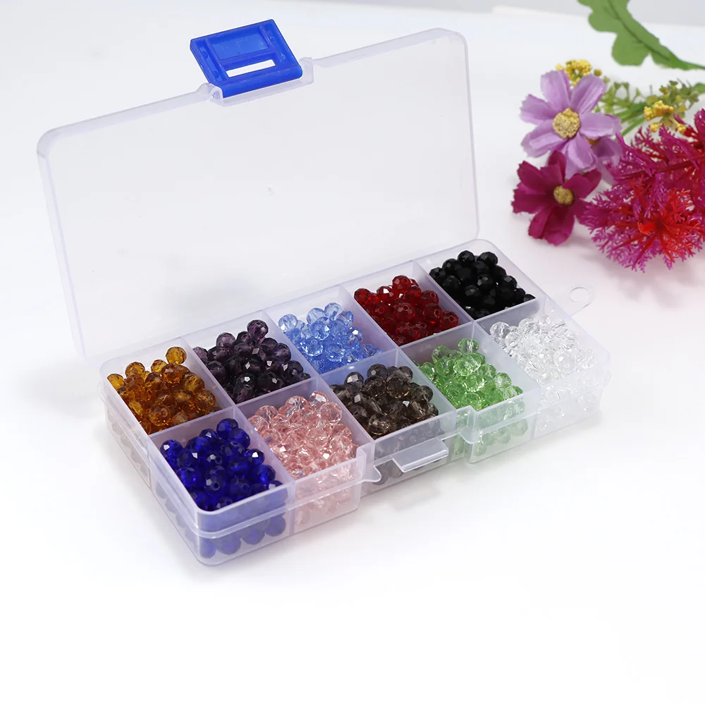 6 мм 1 коробка about800 шт хрустальные бусины 10 цветов разделительные стеклянные бусины для самостоятельного изготовления ювелирных изделий браслет ручной работы