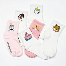Высококачественные милые элегантные милые хлопковые женские носки в стиле Харадзюку С героями мультфильмов повседневные короткие носки с животными