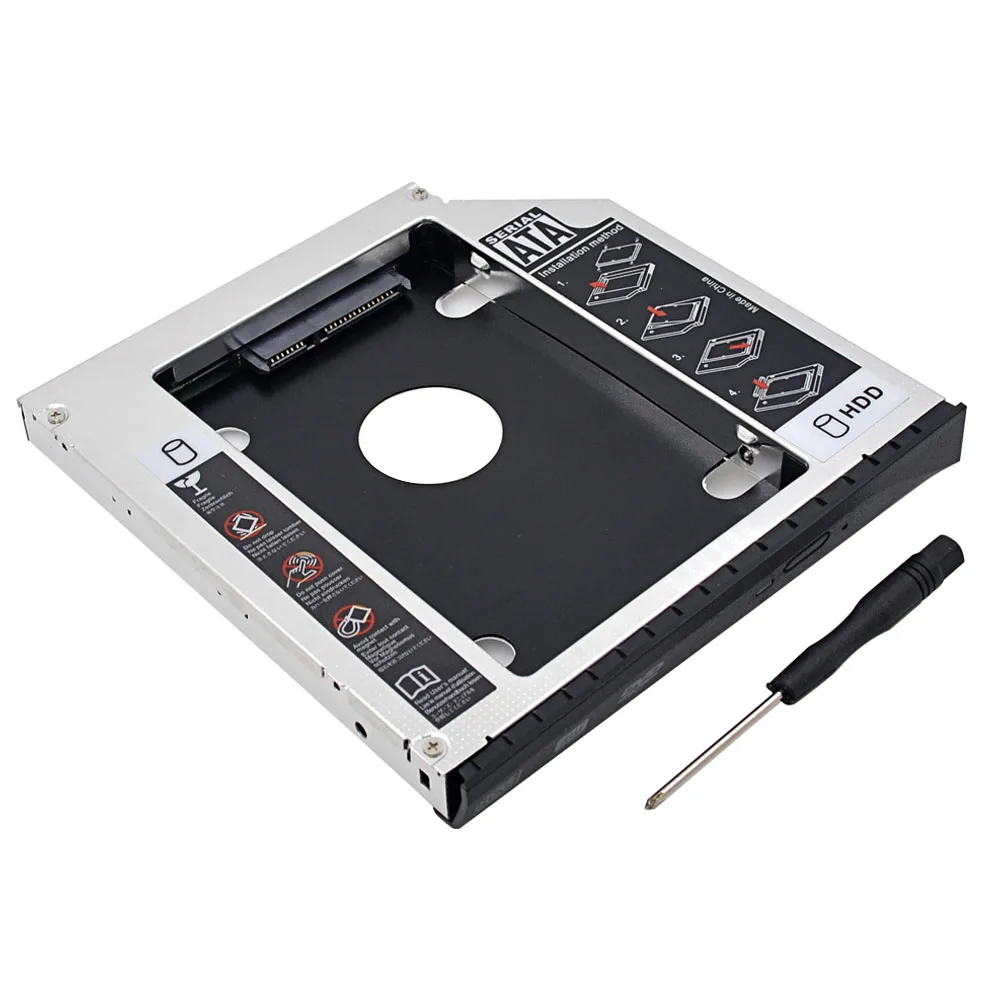 Aluminum 2nd HDD Caddy 12.7mm IDE 2.5" HDD Box Case Enclosure For Dell Inspiron 1525 1526 1545