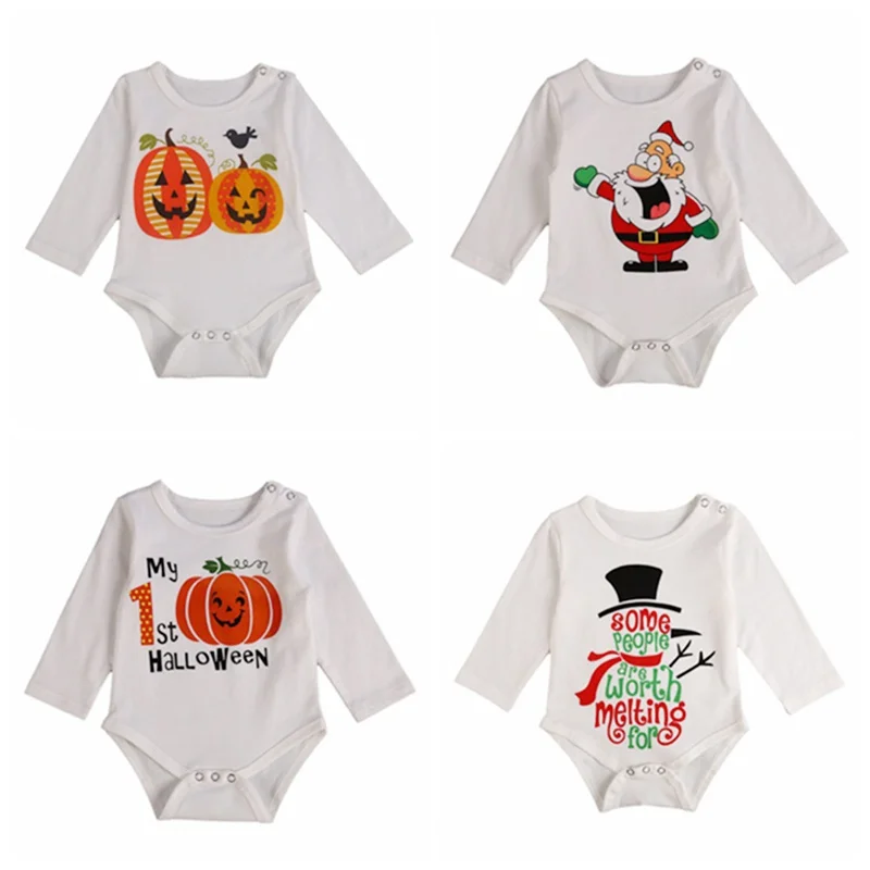 

Newborn Infant Casual Bodysuit Boys Girls Clothing Jumpsuit Autumn Baby Cute Cartoon Christmas Climbing Clothes 0-2Y