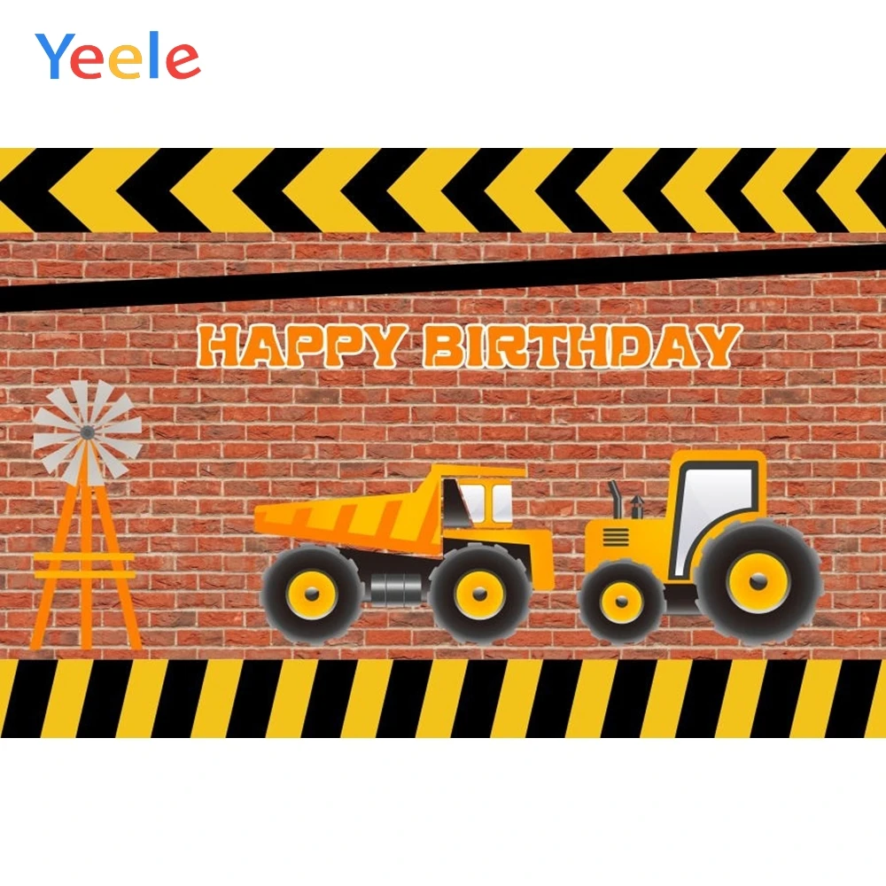 

Yeele Baby Boy Birthday Construction Party Photography Backgrounds Vinyl Custom Photographic Backdrop For Photo Studio Props